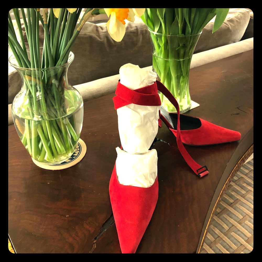 Stuart Weitzman Deep Red Suede Pumps